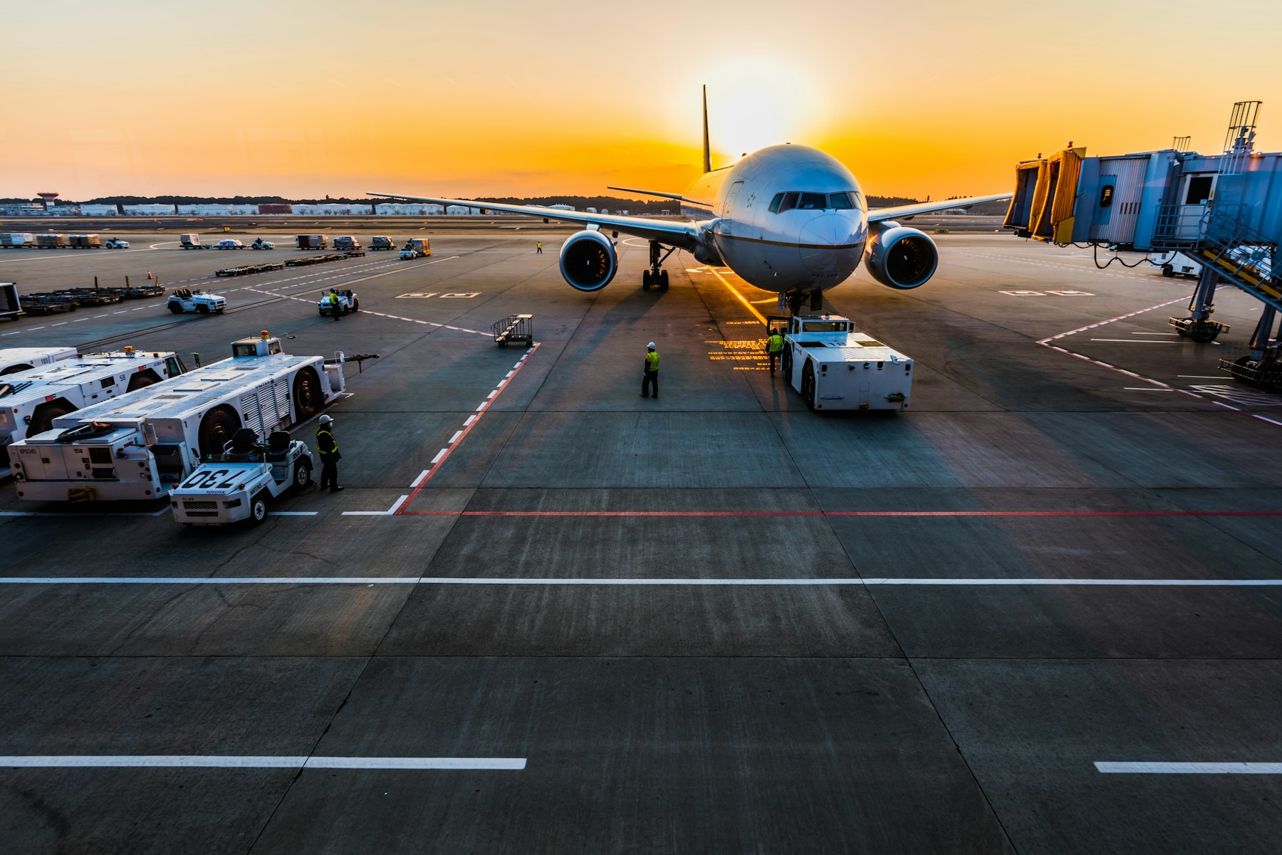 Cargo aircraft being loaded for international freight movement