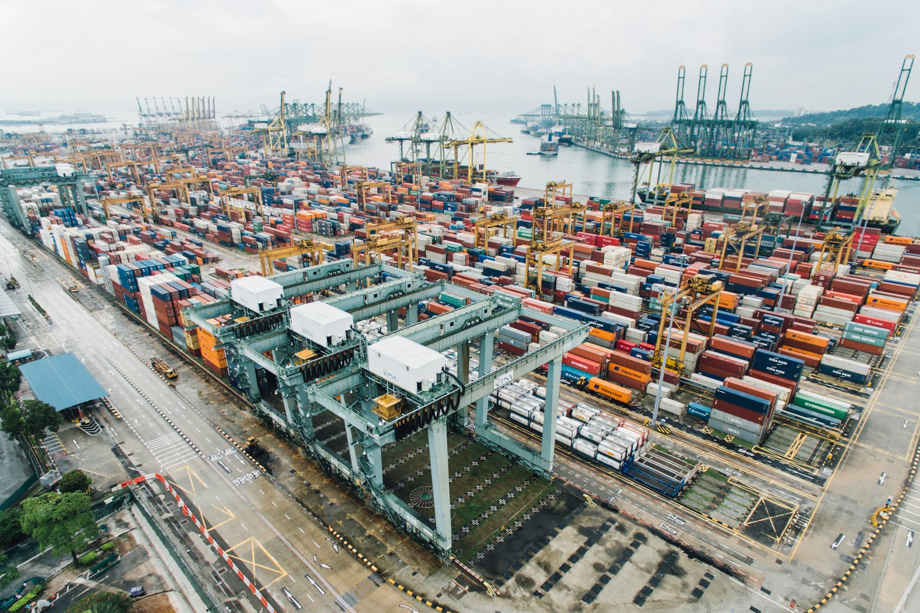 International logistics operations at a container terminal